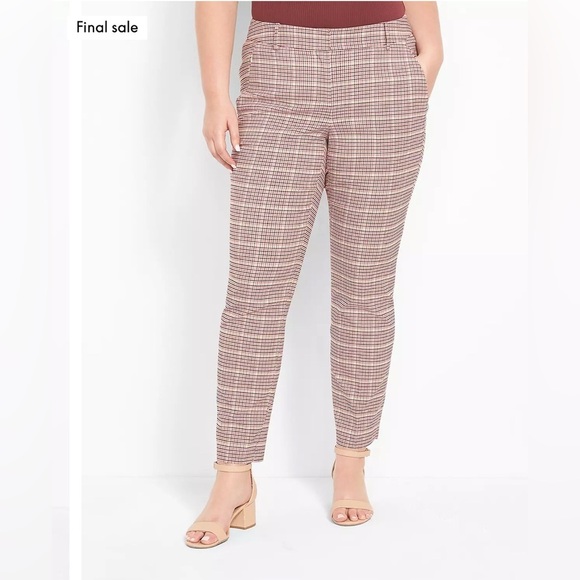 Lane Bryant Signature Fit 4-Season Ankle Pants Berry Plaid Stretch Plus Size 22 - Picture 14 of 14